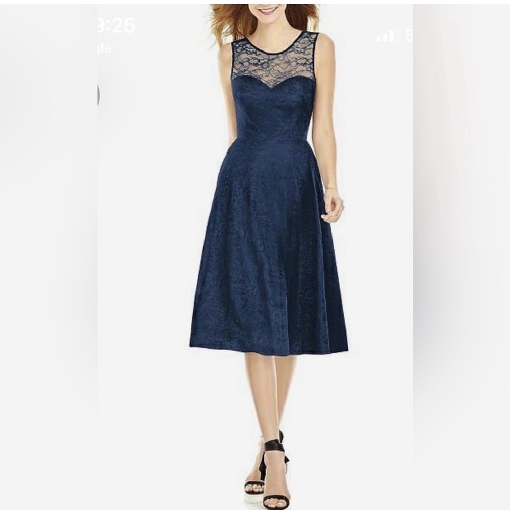 After Six Navy Lace Cocktail/ Formal Dress